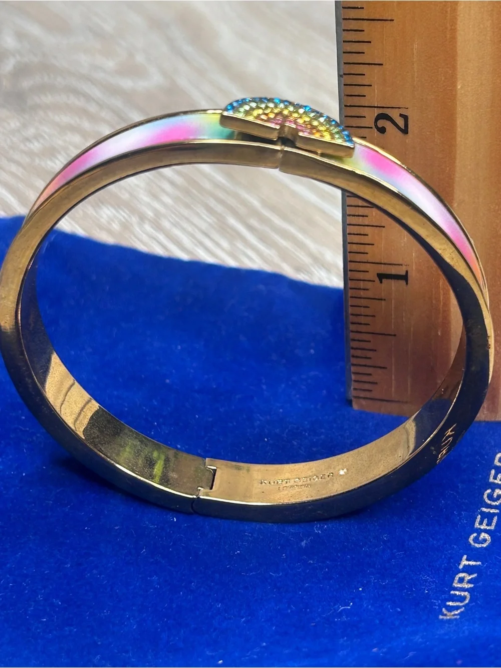 Kurt Geiger Rainbow Hinged Bangle Bracelet